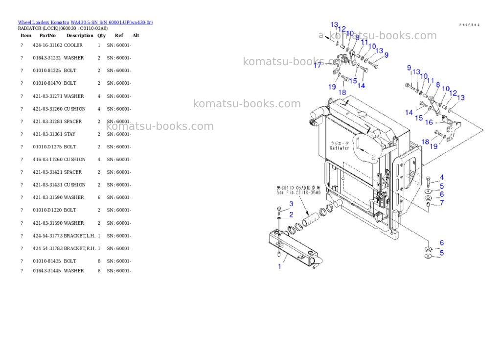 Komatsu wa430-5-sn s/n 60001-up Parts catalog cover Page 6 Komatsu wa430-5-sn s/n 60001-up Parts catalog cover Page 6