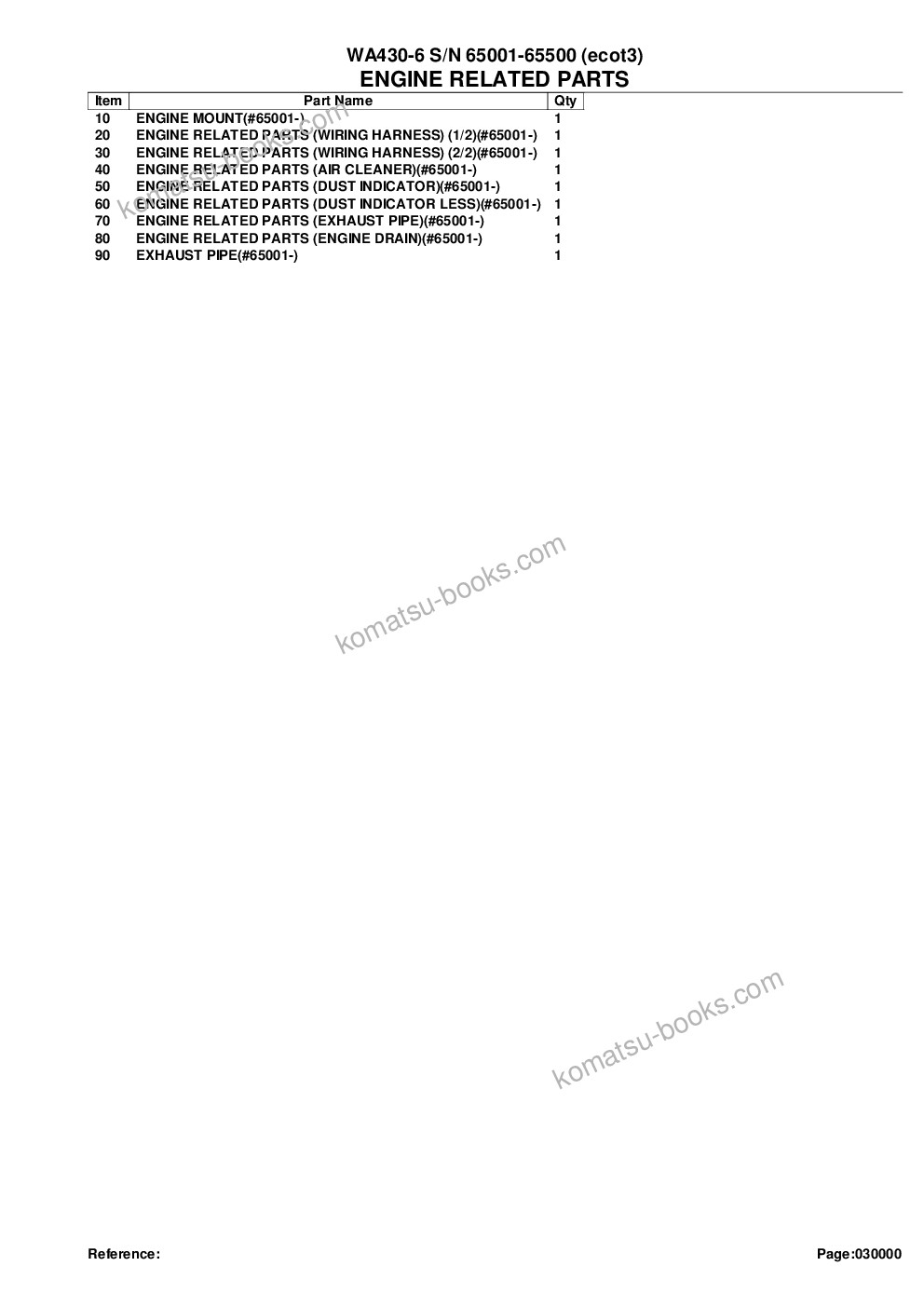 Komatsu wa430-6 s/n 65001-65500 ecot3 Ersatzteilkatalog Titelseite Seite 2