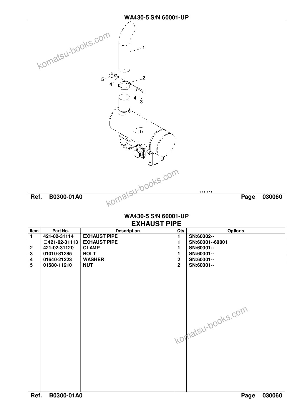 Komatsu wa430-5 s/n 60001-up overseas version Parts catalog cover Page 10