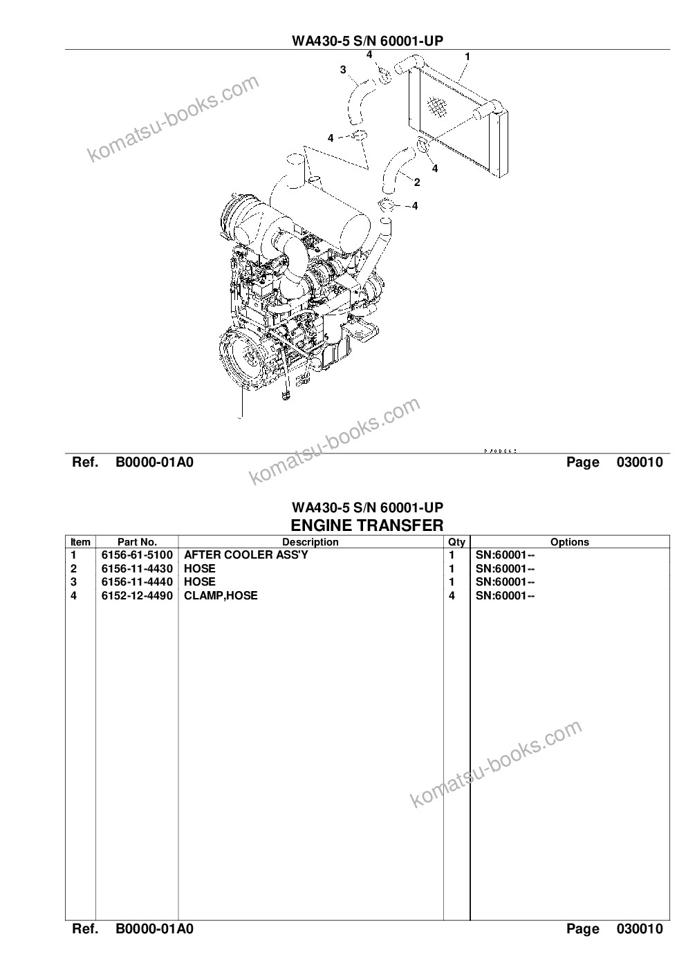 Komatsu wa430-5 s/n 60001-up overseas version Parts catalog cover Page 3