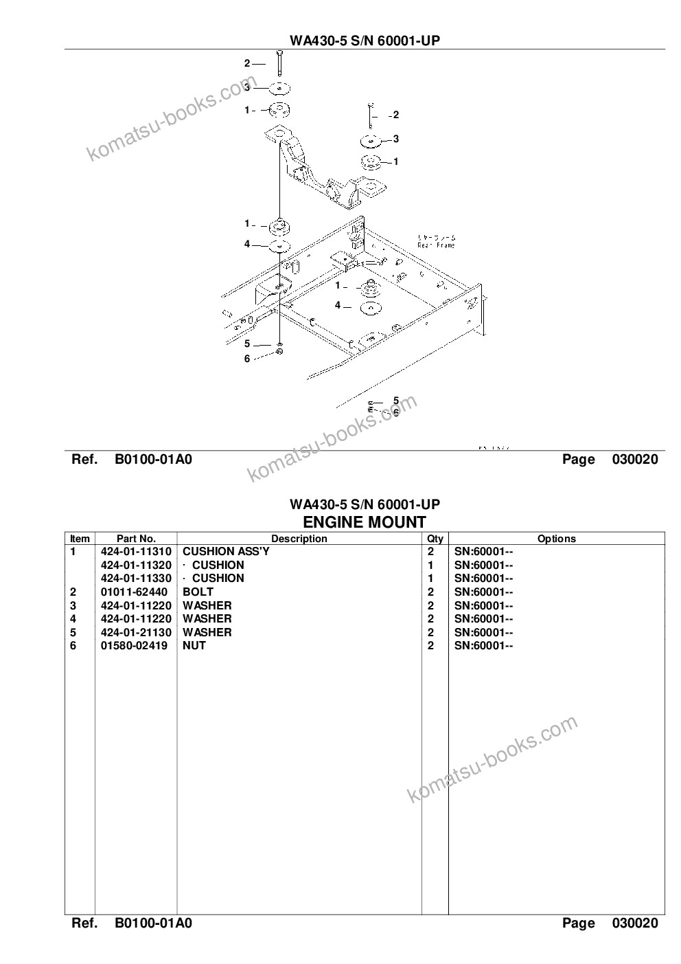 Komatsu wa430-5 s/n 60001-up overseas version Parts catalog cover Page 4
