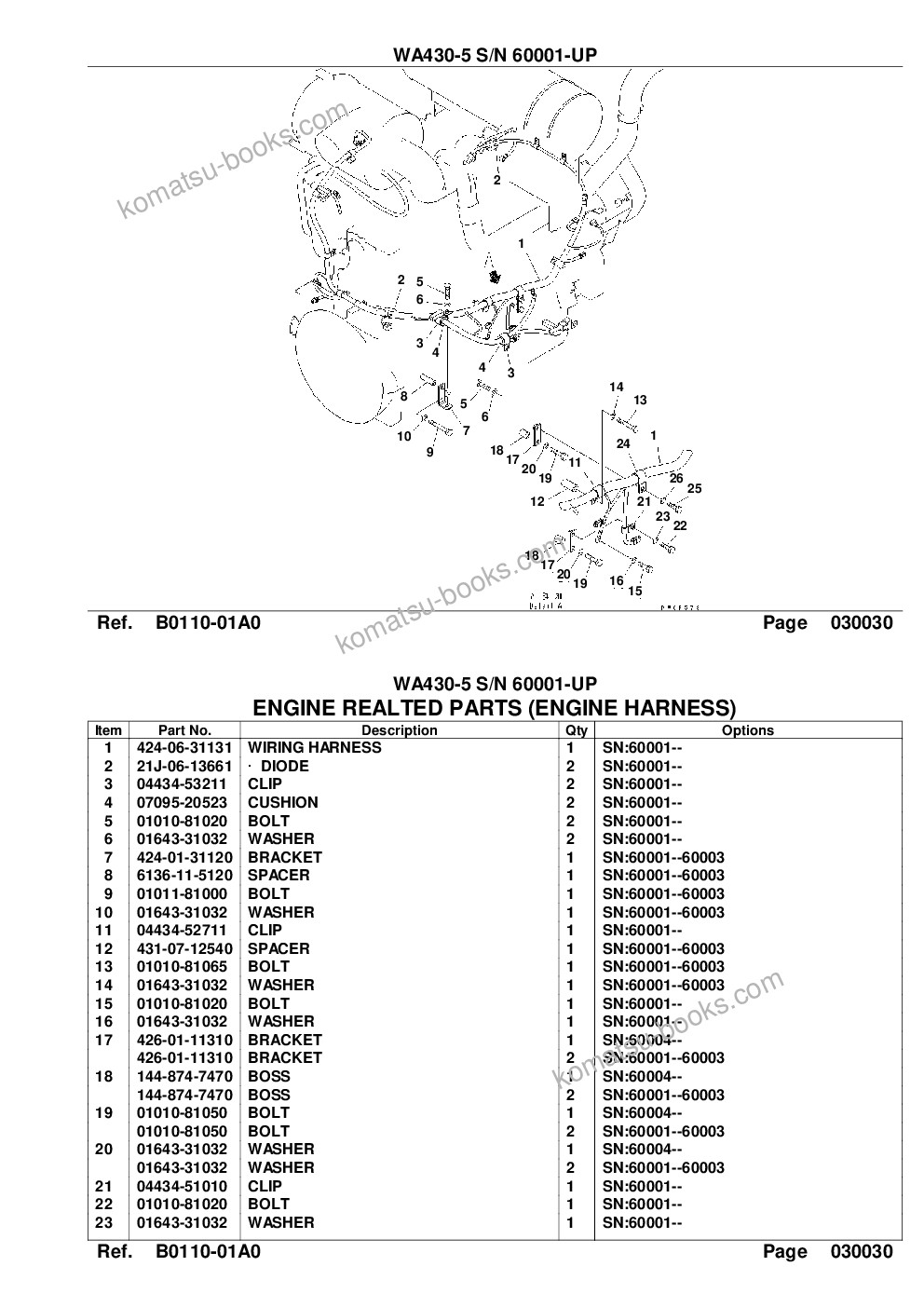 Komatsu wa430-5 s/n 60001-up overseas version Parts catalog cover Page 5