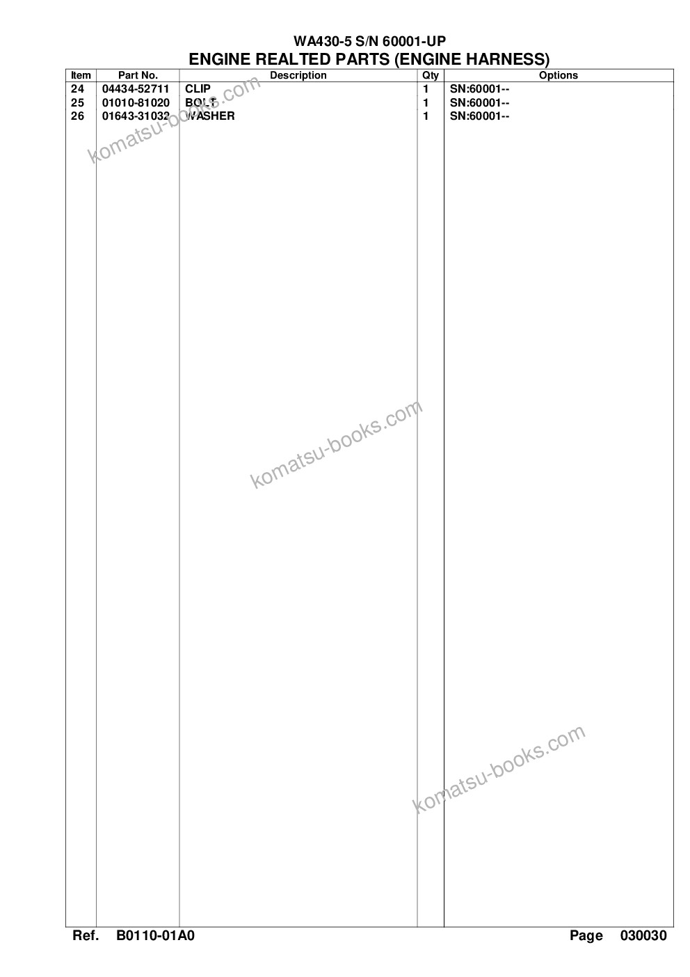 Komatsu wa430-5 s/n 60001-up overseas version Parts catalog cover Page 6