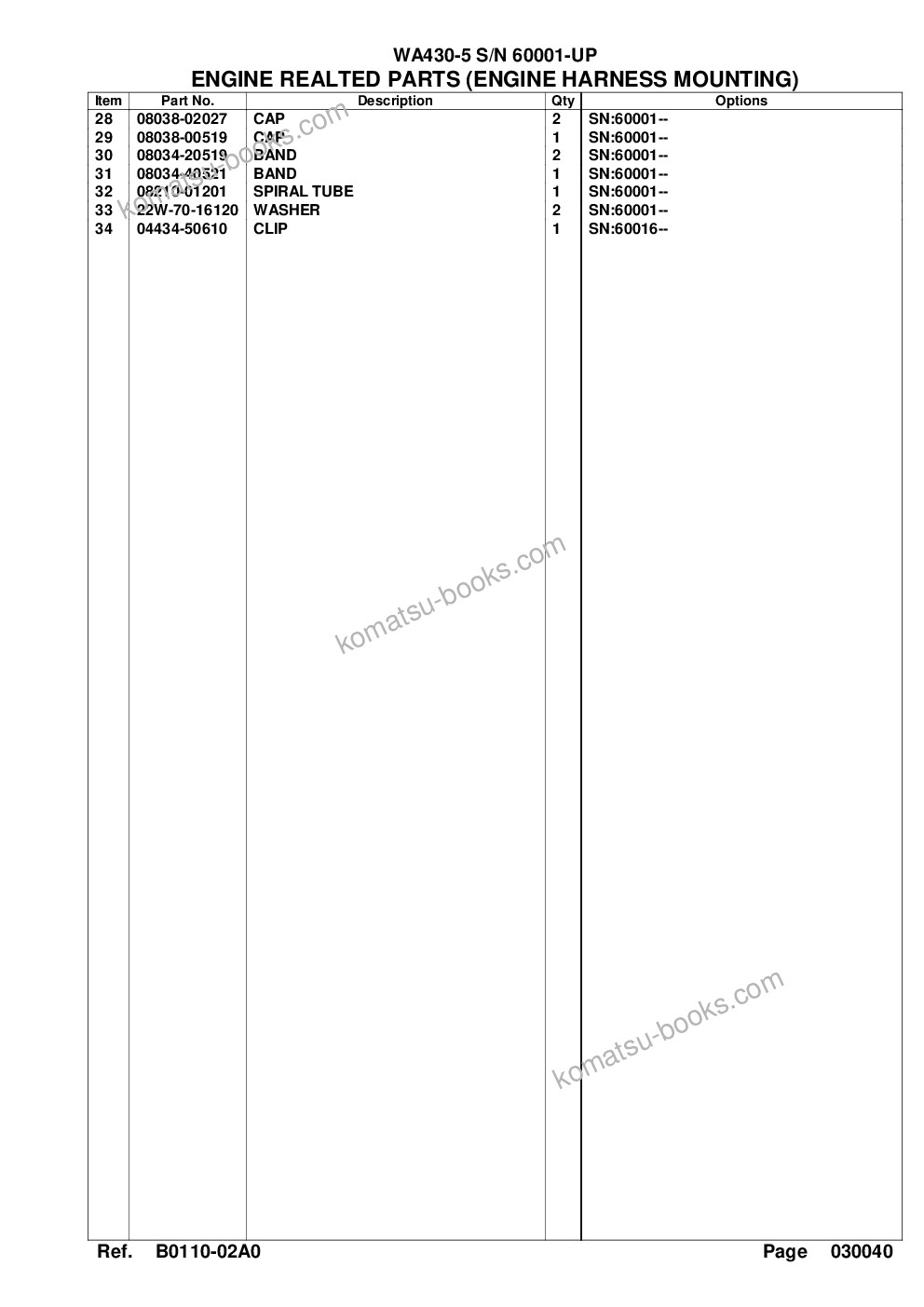 Komatsu wa430-5 s/n 60001-up overseas version Parts catalog cover Page 8