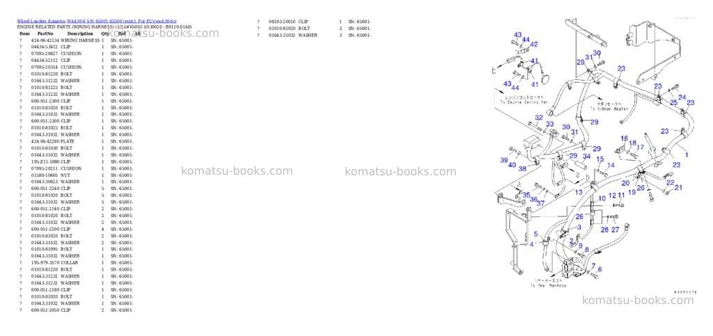 Komatsu wa430-6 s/n 65001-65500 ecot3, for eu Parts catalog cover