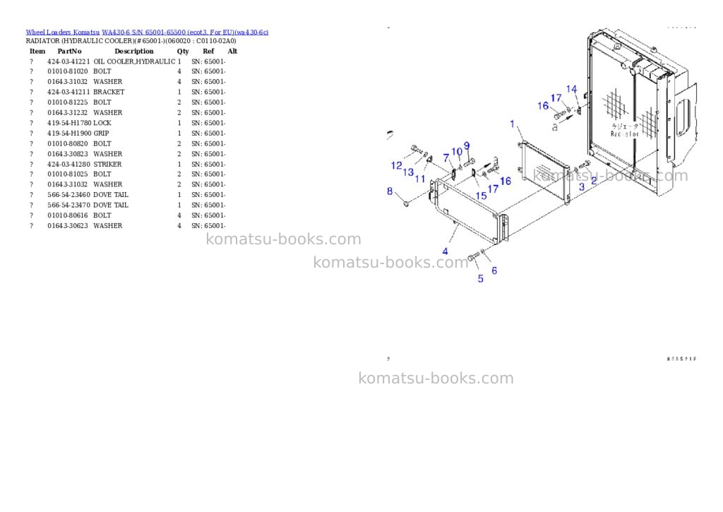 Komatsu wa430-6 s/n 65001-65500 ecot3, for eu Parts catalog cover Page 10