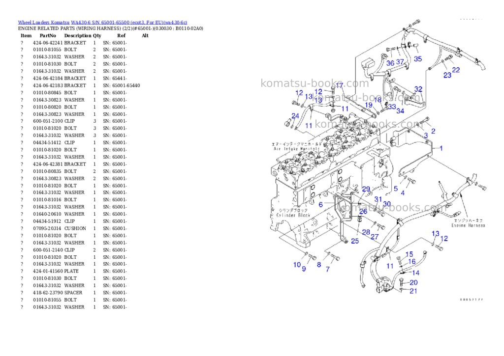 Komatsu wa430-6 s/n 65001-65500 ecot3, for eu Parts catalog cover Page 2