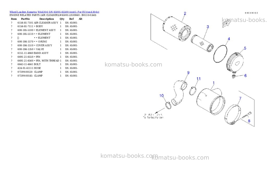 Komatsu wa430-6 s/n 65001-65500 ecot3, for eu Parts catalog cover Page 3