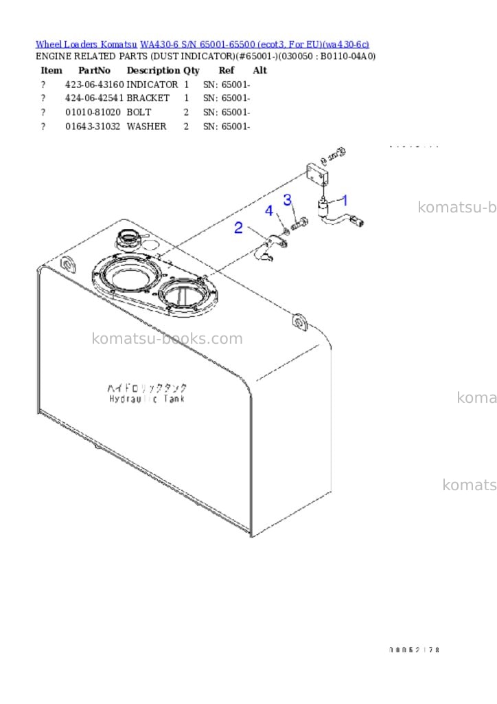 Komatsu wa430-6 s/n 65001-65500 ecot3, for eu Parts catalog cover Page 4