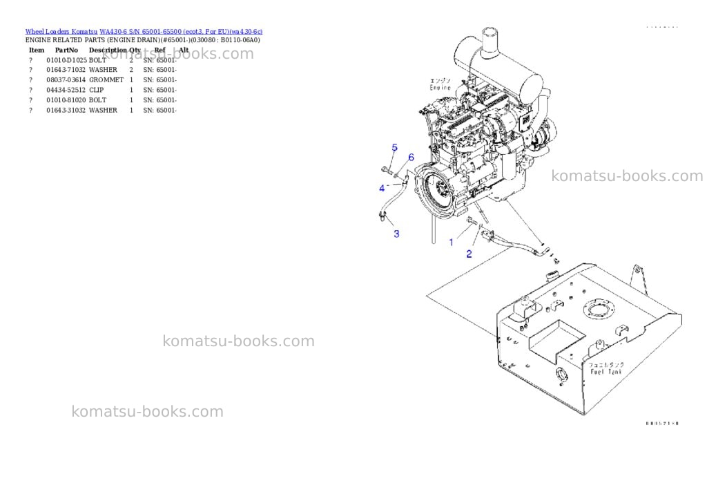 Komatsu wa430-6 s/n 65001-65500 ecot3, for eu Parts catalog cover Page 7