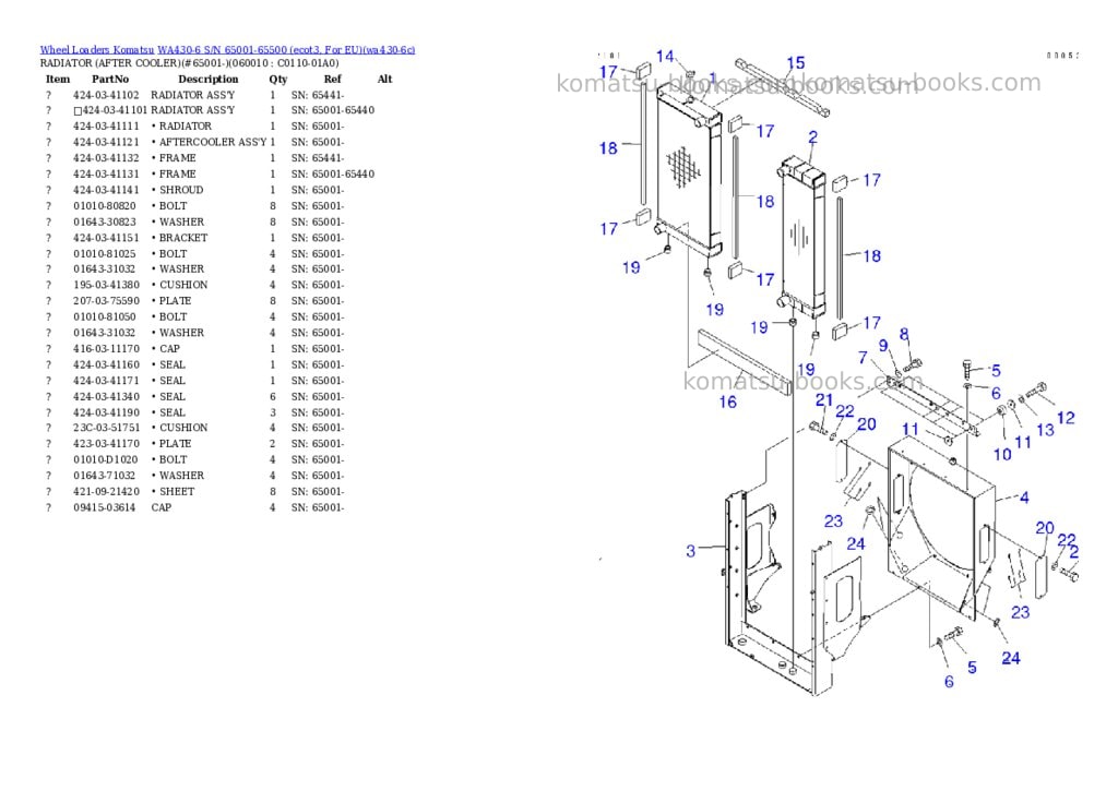Komatsu wa430-6 s/n 65001-65500 ecot3, for eu Parts catalog cover Page 9