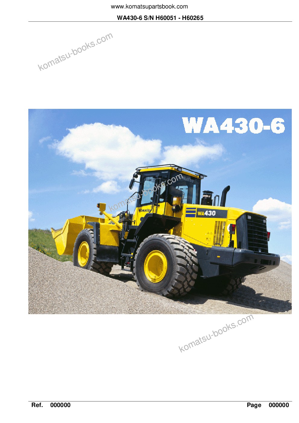 Komatsu wa430-6 s/n h60051 - h60265 Parts catalog cover