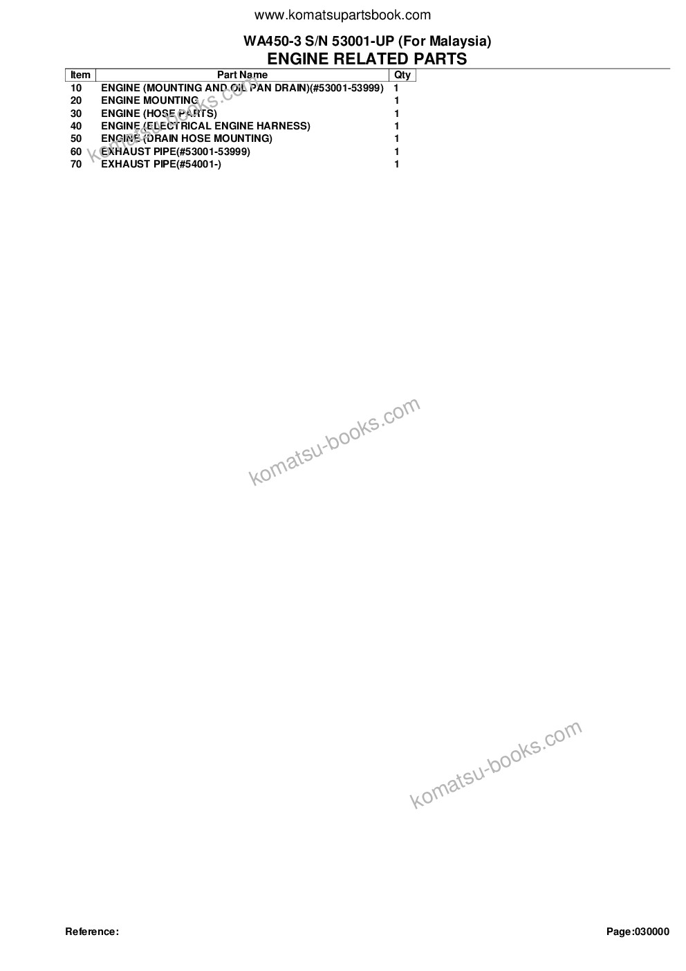 Komatsu wa450-3 s/n 53001-up for malaysia Parts catalog cover Page 2