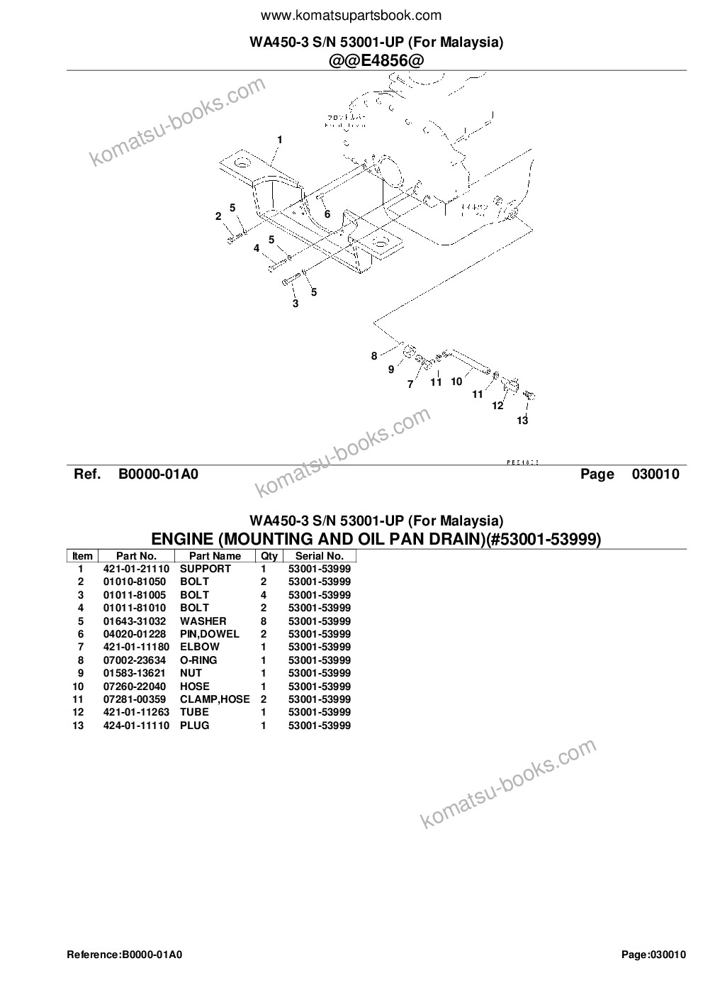 Komatsu wa450-3 s/n 53001-up for malaysia Parts catalog cover Page 3