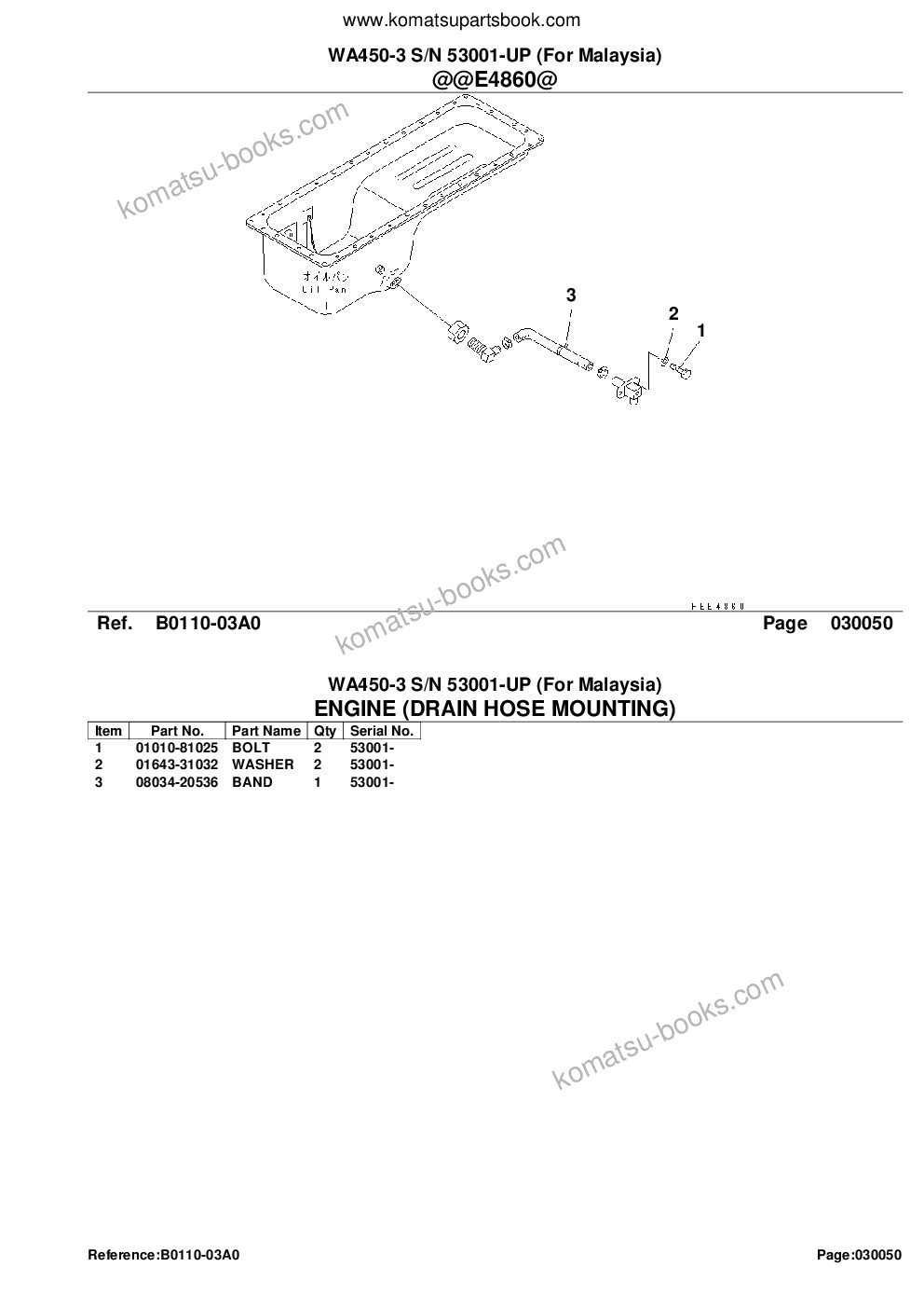 Komatsu wa450-3 s/n 53001-up for malaysia Parts catalog cover Page 8