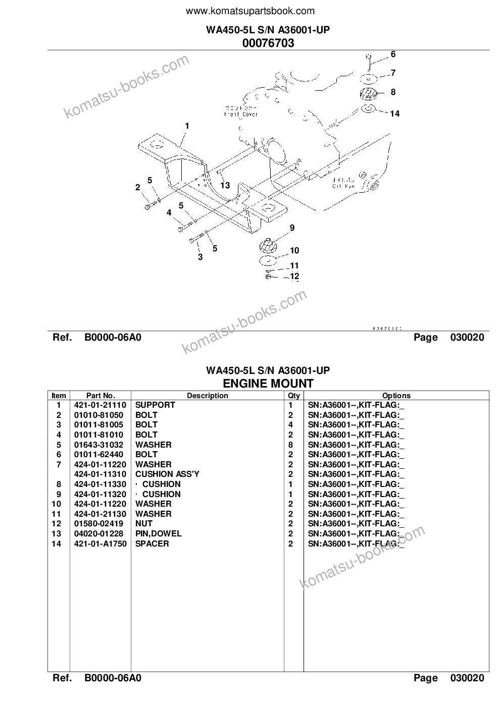 Komatsu wa450-5l s/n a36001-up Parts catalog cover Page 4