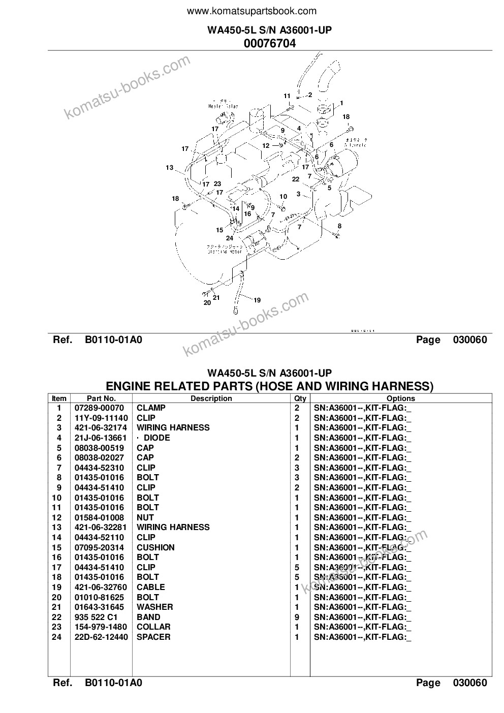 Komatsu wa450-5l s/n a36001-up Parts catalog cover Page 8