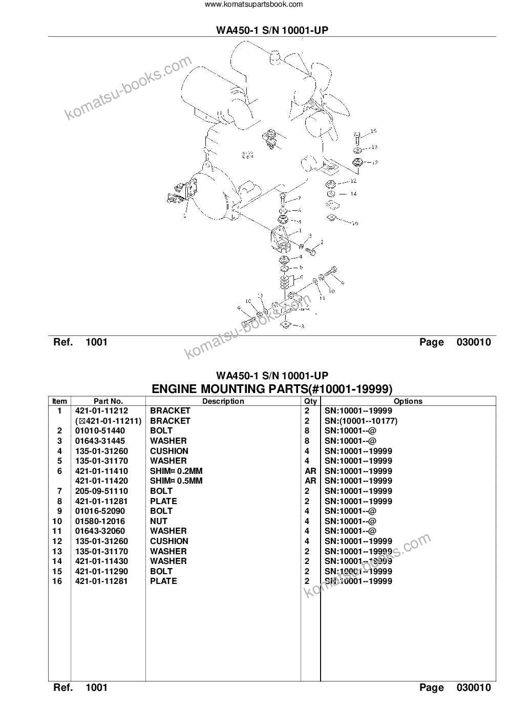 Komatsu wa450-1 s/n 10001-up Parts catalog cover Page 3