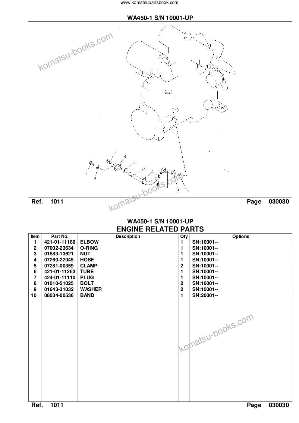 Komatsu wa450-1 s/n 10001-up Parts catalog cover Page 5