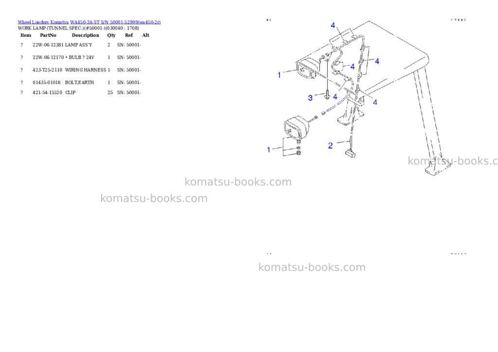 Komatsu wa450-3a-st s/n 50001-52999 Parts catalog cover Page 3