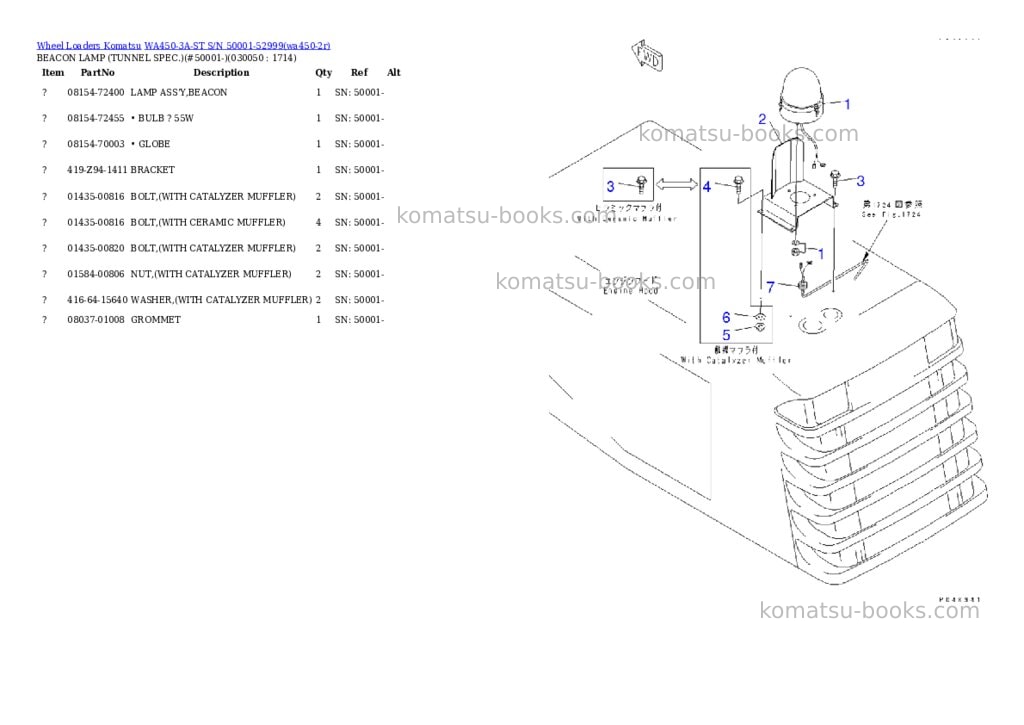 Komatsu wa450-3a-st s/n 50001-52999 Parts catalog cover Page 4