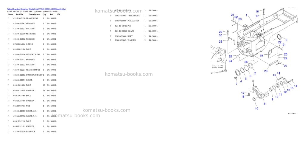 Komatsu wa450-3a-st s/n 50001-52999 Parts catalog cover Page 6