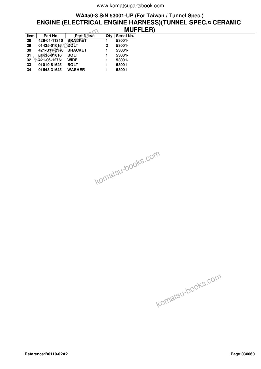 Komatsu wa450-3 s/n 53001-up for taiwan / tunnel spec. Parts catalog cover Page 10 Komatsu wa450-3 s/n 53001-up for taiwan / tunnel spec. Parts catalog cover Page 10