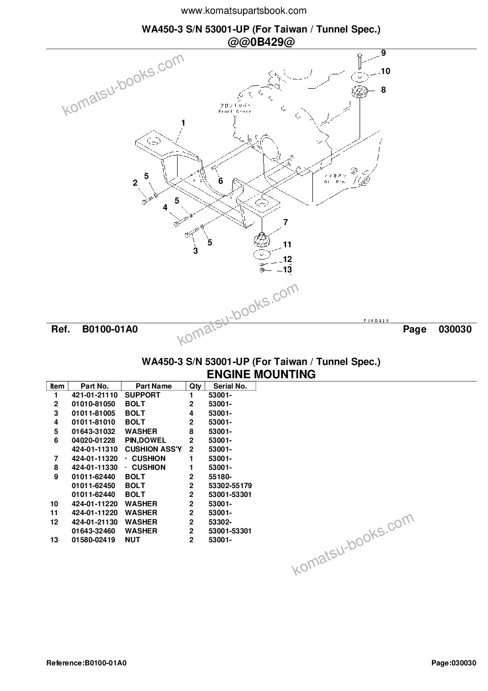 Komatsu wa450-3 s/n 53001-up for taiwan / tunnel spec. Parts catalog cover Page 5 Komatsu wa450-3 s/n 53001-up for taiwan / tunnel spec. Parts catalog cover Page 5