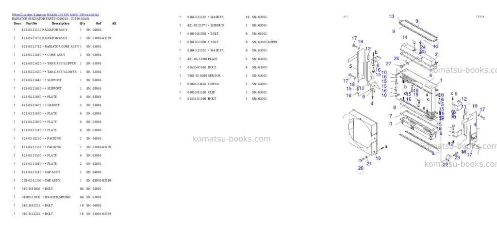 Komatsu wa450-3-h s/n 63001-up Parts catalog cover Page 9