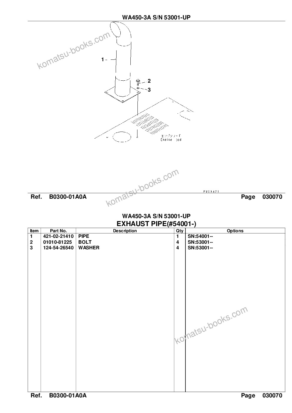 Komatsu wa450-3a s/n 53001-up Parts catalog cover Page 10