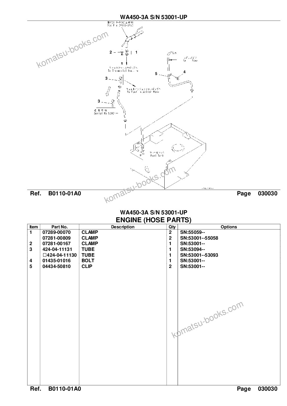 Komatsu wa450-3a s/n 53001-up Parts catalog cover Page 5