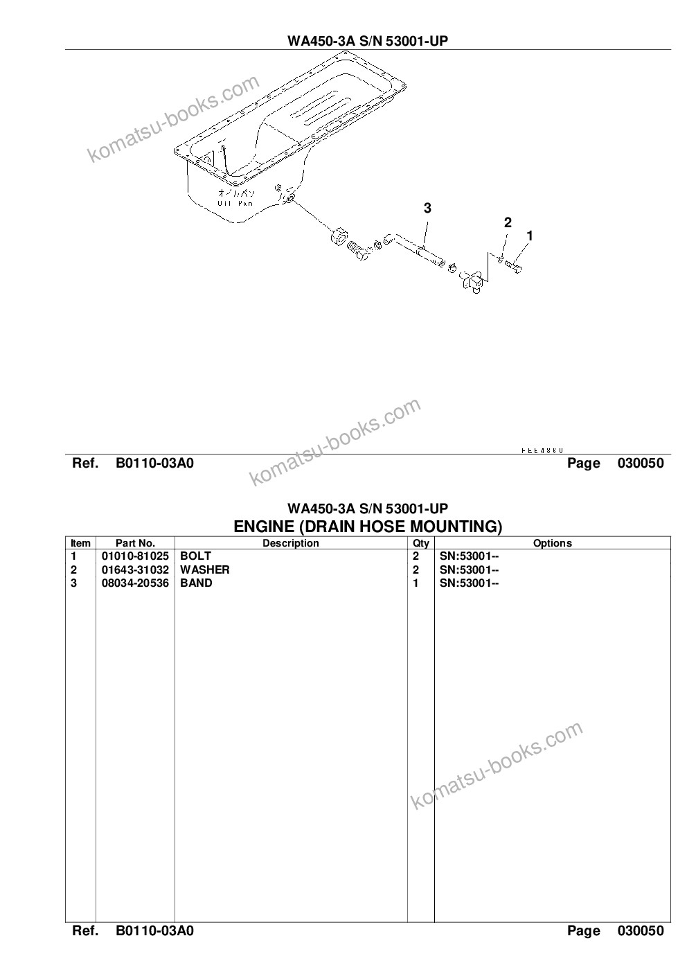 Komatsu wa450-3a s/n 53001-up Parts catalog cover Page 8