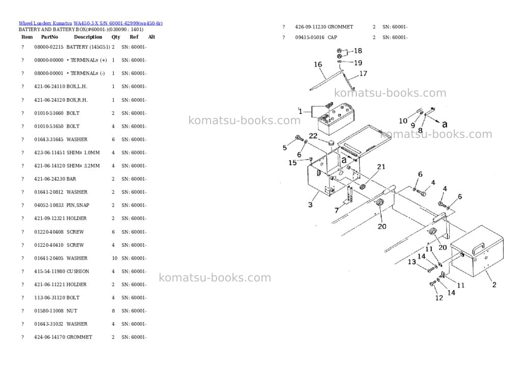 Komatsu wa450-3-x s/n 60001-62999 Parts catalog cover Page 8