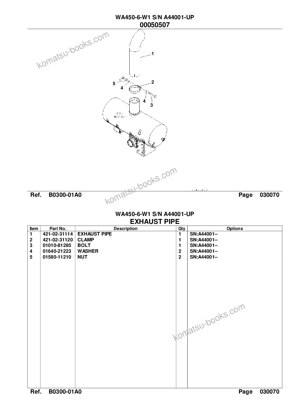 Komatsu wa450-6-w1 s/n a44001-up Parts catalog cover Page 10