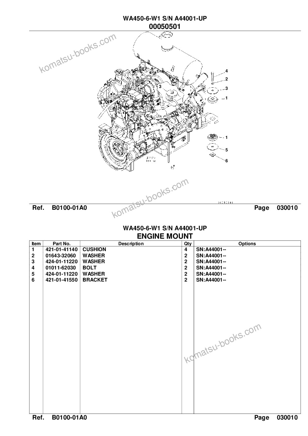 Komatsu wa450-6-w1 s/n a44001-up Parts catalog cover Page 3