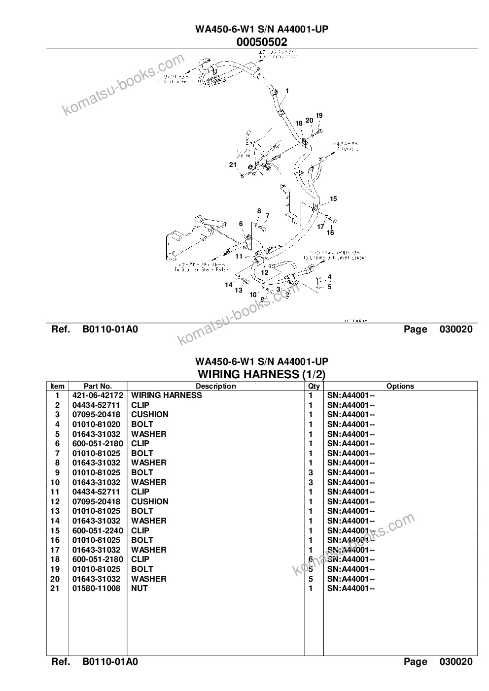 Komatsu wa450-6-w1 s/n a44001-up Parts catalog cover Page 4