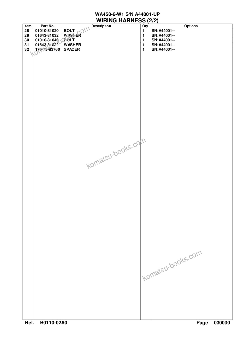 Komatsu wa450-6-w1 s/n a44001-up Parts catalog cover Page 6
