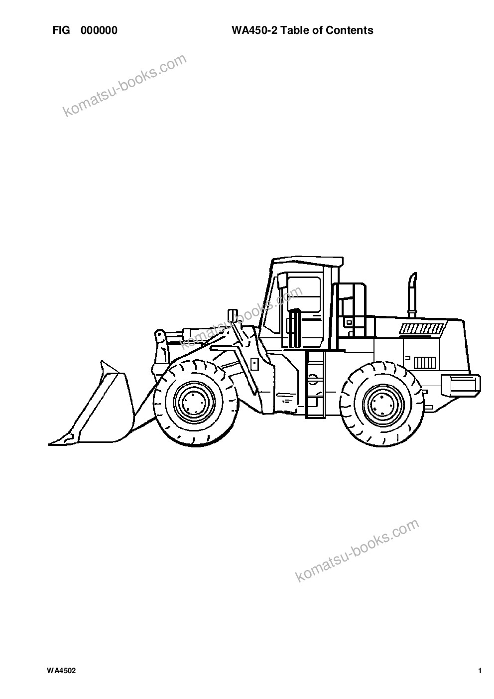 Komatsu wa450-2 s/n a25001-up Parts catalog cover Komatsu wa450-2 s/n a25001-up Parts catalog cover
