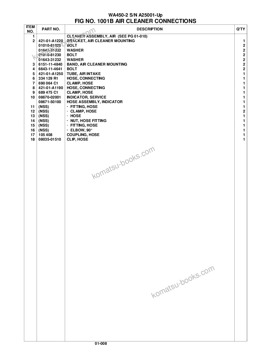 Komatsu wa450-2 s/n a25001-up Parts catalog cover Page 9 Komatsu wa450-2 s/n a25001-up Parts catalog cover Page 9