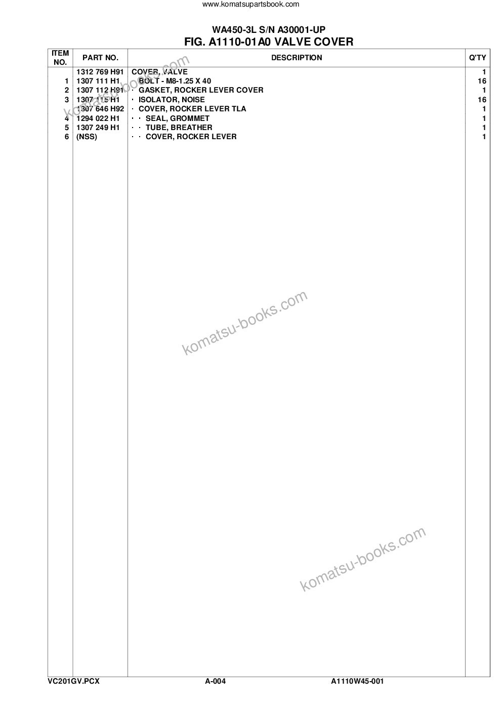Komatsu wa450-3l s/n a30001-up Parts catalog cover Page 7