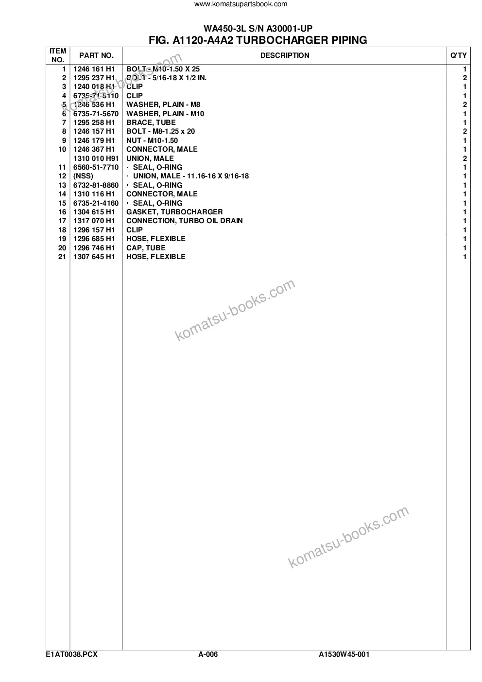 Komatsu wa450-3l s/n a30001-up Parts catalog cover Page 9