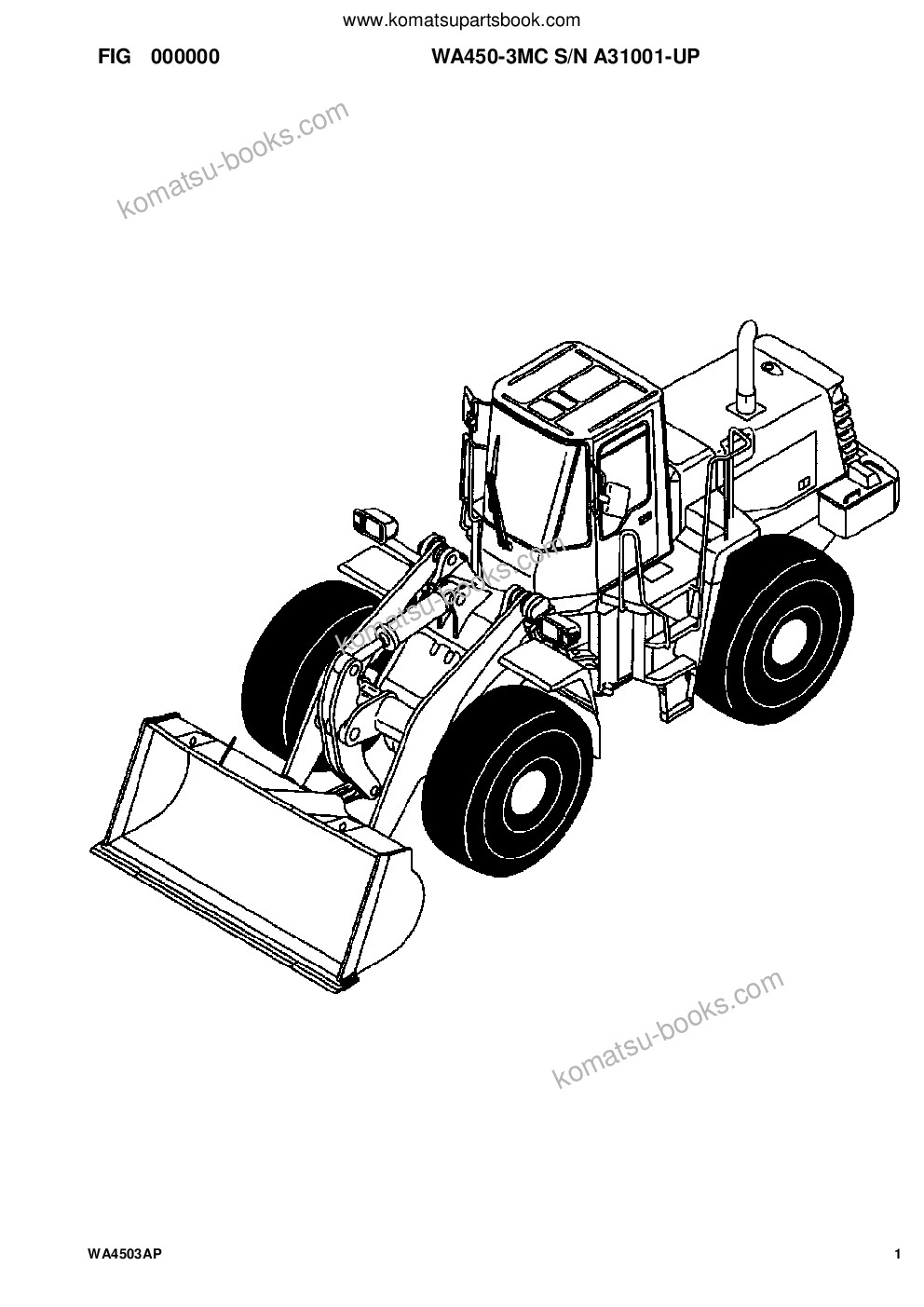 Komatsu wa450-3mc s/n a31001-up Parts catalog cover Komatsu wa450-3mc s/n a31001-up Parts catalog cover