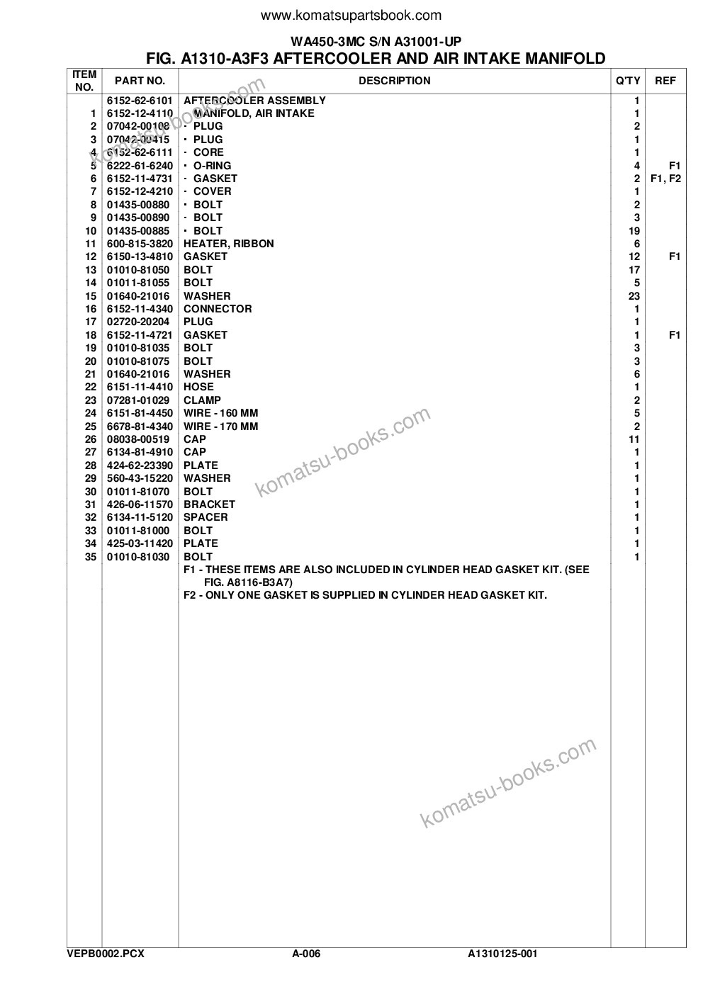 Komatsu wa450-3mc s/n a31001-up Parts catalog cover Page 10 Komatsu wa450-3mc s/n a31001-up Parts catalog cover Page 10