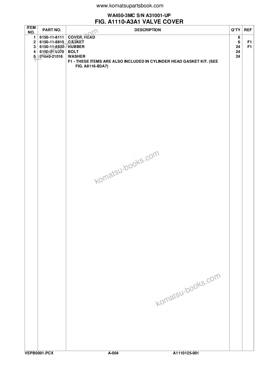 Komatsu wa450-3mc s/n a31001-up Parts catalog cover Page 8 Komatsu wa450-3mc s/n a31001-up Parts catalog cover Page 8