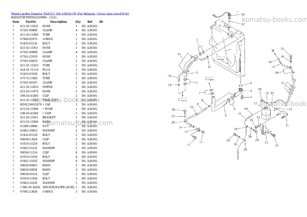 Komatsu wa470-1 s/n a30501-up for malaysia / cassis spec. Parts catalog cover Page 5