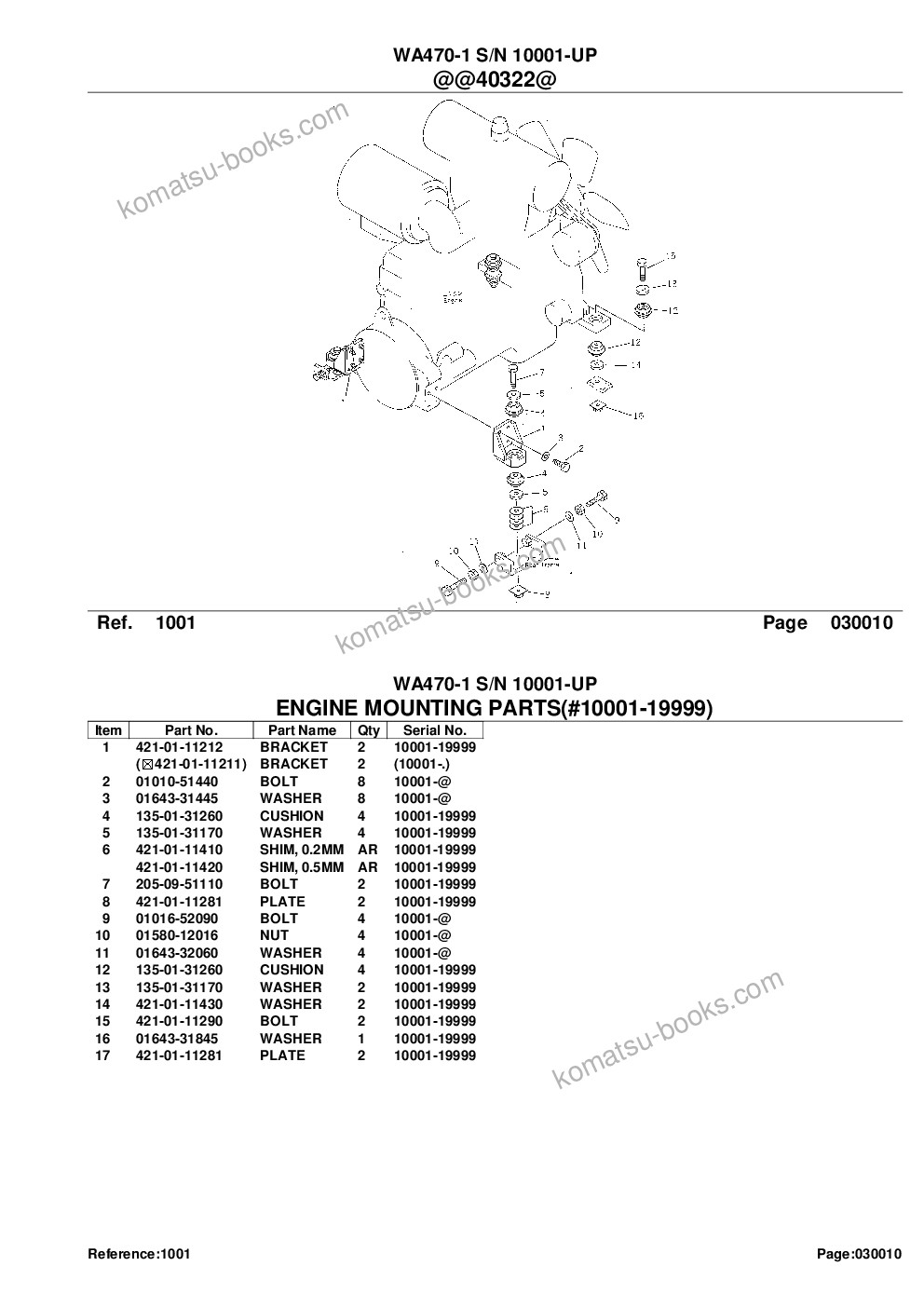 Komatsu wa470-1 s/n 10001-up Parts catalog cover Page 3
