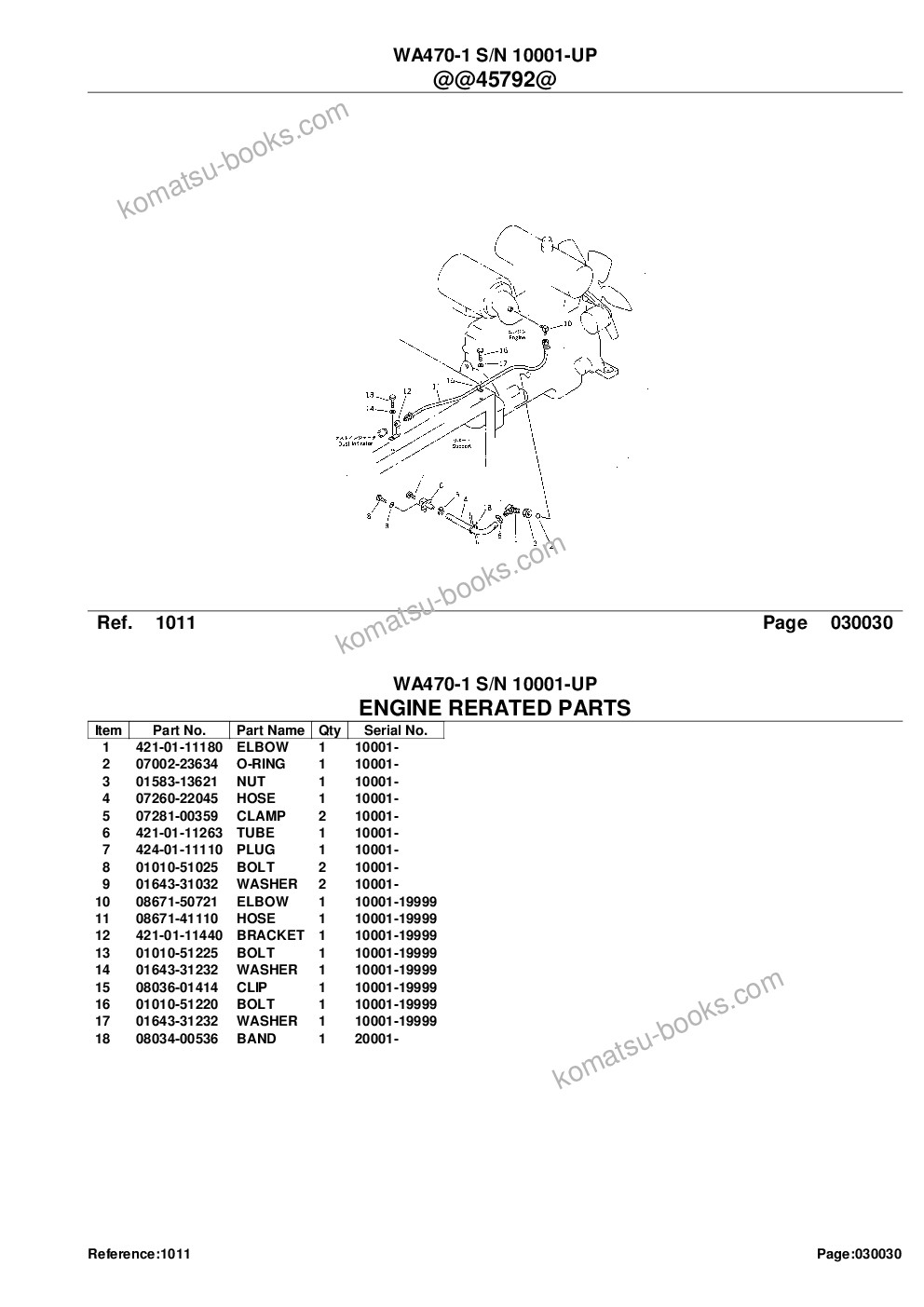 Komatsu wa470-1 s/n 10001-up Parts catalog cover Page 5