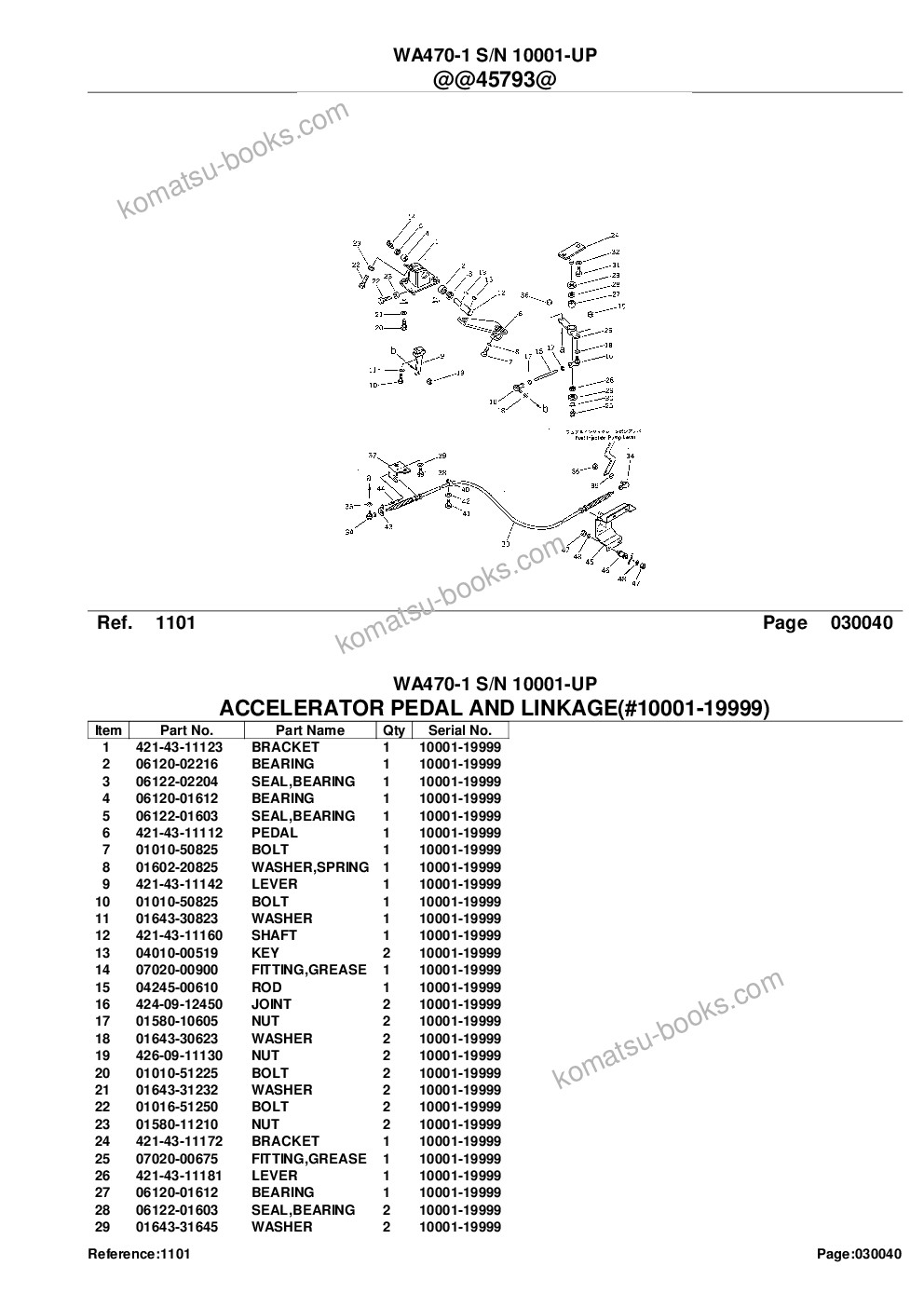 Komatsu wa470-1 s/n 10001-up Parts catalog cover Page 6