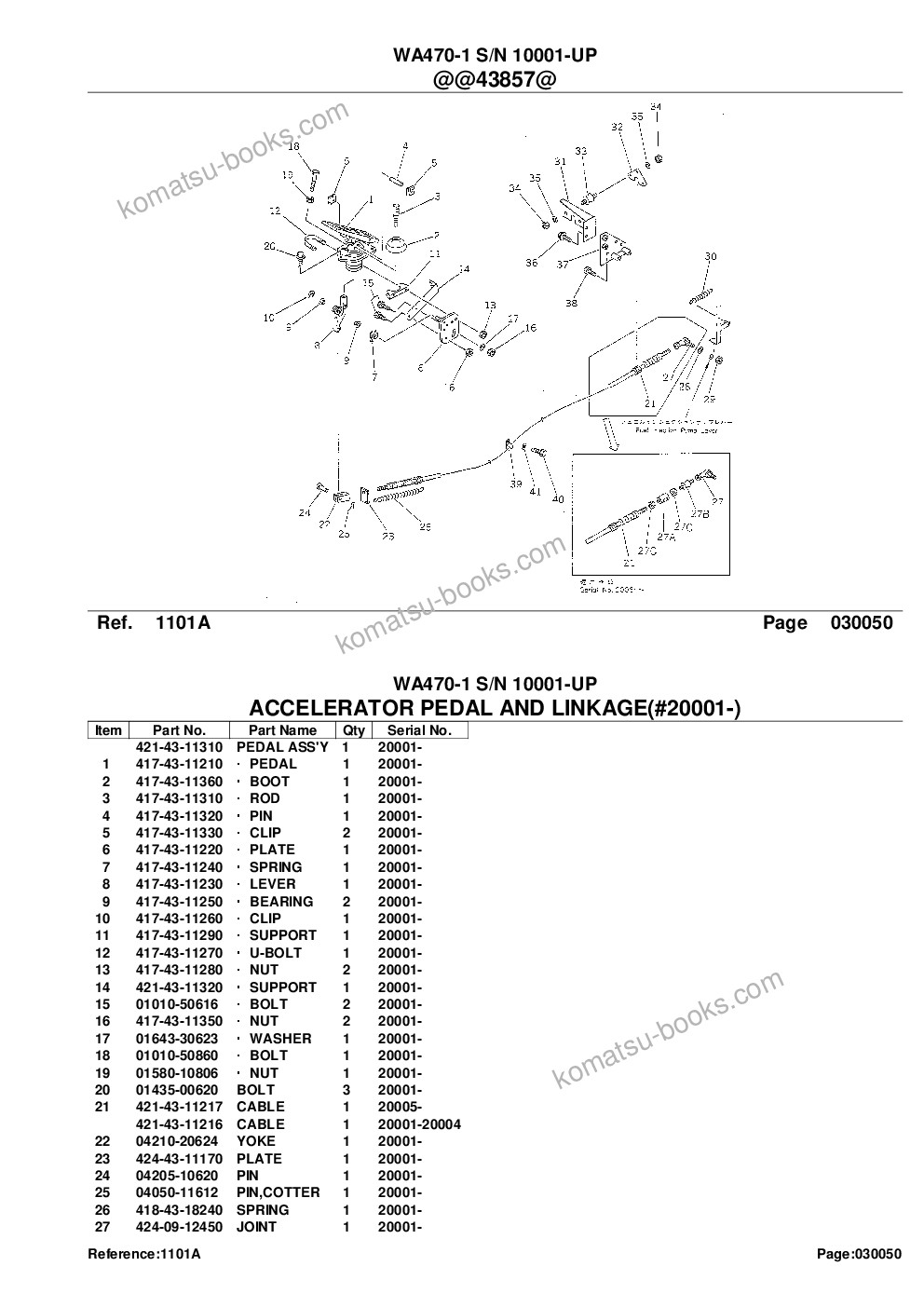 Komatsu wa470-1 s/n 10001-up Parts catalog cover Page 8