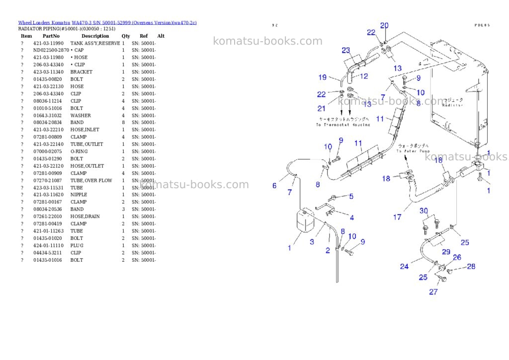 Komatsu wa470-3 s/n 50001-52999 overseas version Parts catalog cover Page 4